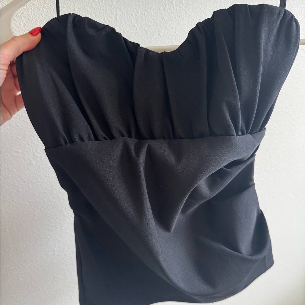 Zara Black Ruched Top - Picture 2 of 3